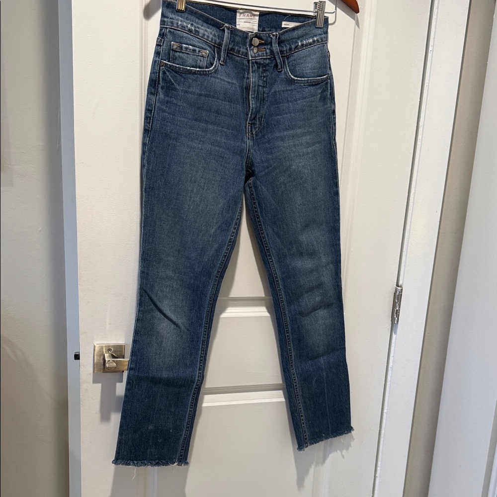Frame Denim heritage Le Sylvie Slender Straight fringed Jeans